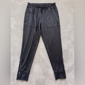Women's Black Zip-Hem Track Joggers